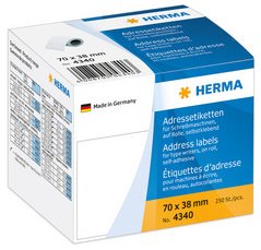 Etiquette d'adresse, 89 x 42 mm, en continu, blanc