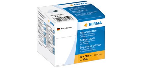 Etiquette d'adresse, 89 x 42 mm, en continu, blanc