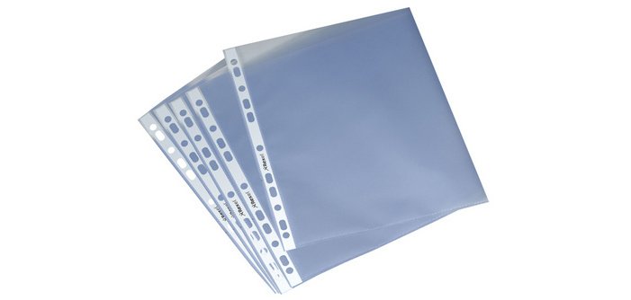 Pochette perforée standard, A4, pp, transparente