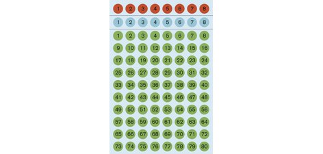 Stickers chiffres 1-160, diamètre: 8 mm, coloré