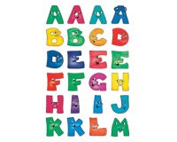 stickers alphabétique A-Z, en papier, visages amusants