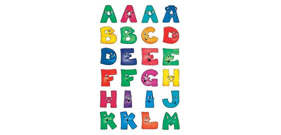 stickers alphabétique A-Z, en papier, visages amusants