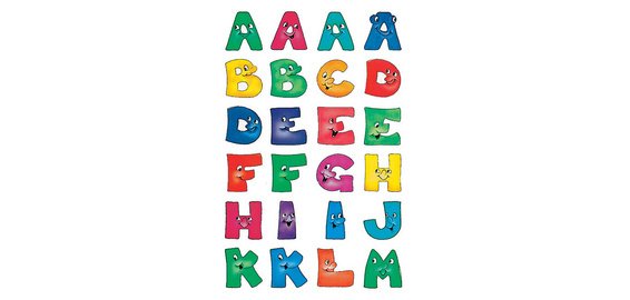 stickers alphabétique A-Z, en papier, visages amusants