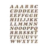 Lettres adhèsives A-Z, film primastique, or, 8 mm,