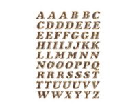 Lettres adhèsives A-Z, film primastique, or, 8 mm,