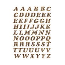 Lettres adhèsives A-Z, film primastique, or, 8 mm,