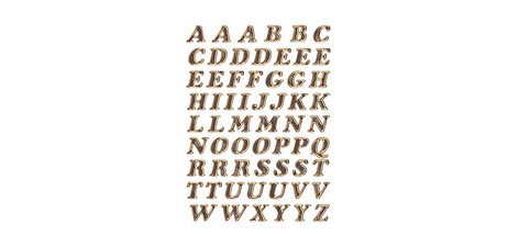 Lettres adhèsives A-Z, film primastique, or, 8 mm,