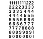 stickers chiffres 0-9, film noir, hauteur: 10 mm