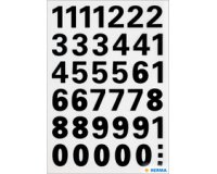 stickers chiffres 0-9, film noir, hauteur: 15 mm