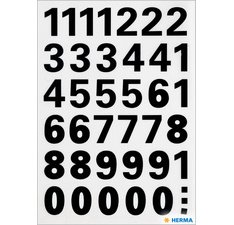 stickers chiffres 0-9, film noir, hauteur: 15 mm