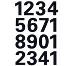stickers chiffres 0-9, film noir, hauteur: 25 mm