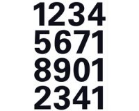 stickers chiffres 0-9, film noir, hauteur: 25 mm