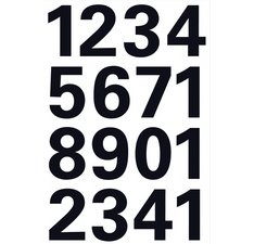 stickers chiffres 0-9, film noir, hauteur: 25 mm