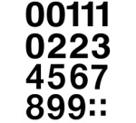 stickers chiffres 0-9, film noir, hauteur: 33 mm