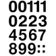 stickers chiffres 0-9, film noir, hauteur: 33 mm