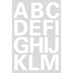 Lettres adhèsives A-Z, film blanc, 25 mm de hauteur,