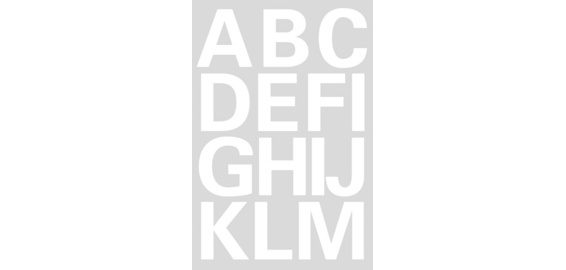 Lettres adhèsives A-Z, film blanc, 25 mm de hauteur,