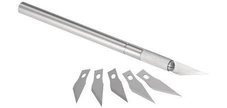 Scalpel, longueur: 150 mm, 5 lames de rechange