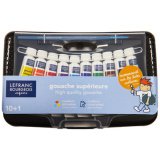 Collège box en plastique de 10 tubes de gouache 10ml. Coloris assortis