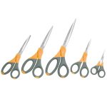 Ciseaux droitiers bouts pointus Wedo Titane plus - gris/orange