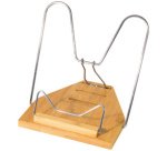 Pupitre, en bambou, support métallique nickelé