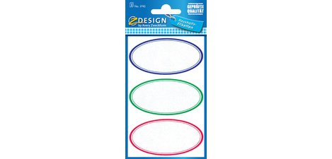Etiquette de ménage Z-Design 'ovale' - Pochette de 9