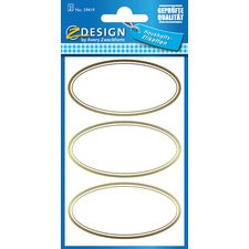 Etiquette de ménage Z-Design ovale assortie - Pochette de 6