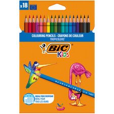 BIC KIDS Crayons de couleur Tropicolors , étui carton de 18