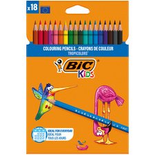 BIC KIDS Crayons de couleur Tropicolors , étui carton de 18