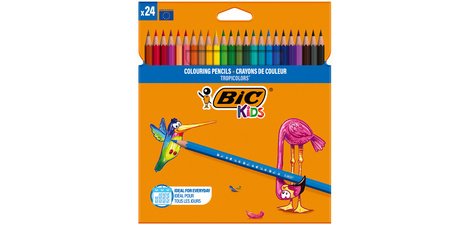 BIC KIDS Crayons de couleur Tropicolors, étui en carton