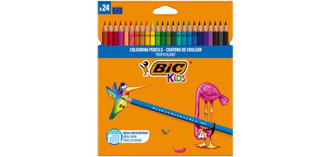 BIC KIDS Crayons de couleur Tropicolors, étui en carton