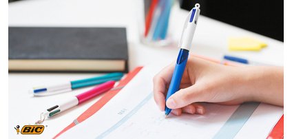 BIC Stylo à bille rétractable 4 Colours Grip, épaisseur du