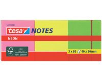 Bloc de notes adhésives couleurs néon, 40 x 50 mm