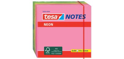 Sticky notes, neon colors, 75 x 75 mm