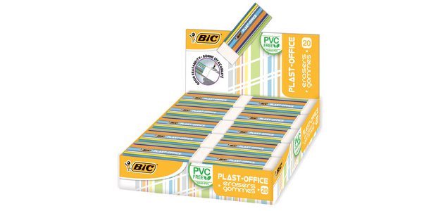 BIC Gomme en plastique Plast-Office, présentoir de table