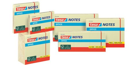Bloc standard adhésif Office Notes, 125 x 75 mm, jaune