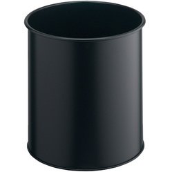 Corbeille METALL, rond, 15 litres, noir