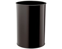 Corbeille METALL, rond, 30 litres, noir