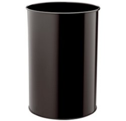 Corbeille METALL, rond, 30 litres, noir