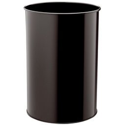 Afvalbak METALL, rond, 30 liter, zwart
