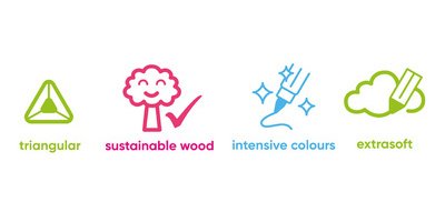 Crayons de couleur 'DUO', étui carton de 12 + taille-