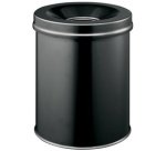Corbeille à papier SAFE, ronde, 15 litres