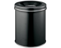 Corbeille à papier SAFE, ronde, 15 litres, noir