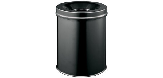 Papierkorb SAFE, rund, 15 Liter, schwarz