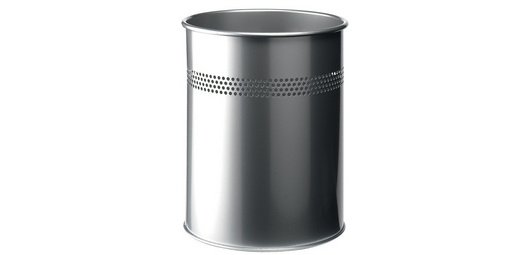 Corbeille à papier METALLIQUE, rond, 15 litres
