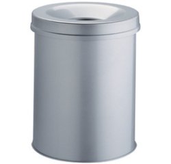 Poubelle SAFE, rond, 30 litres, gris