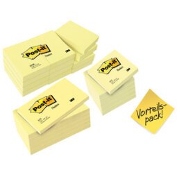 Notes notes adhésives, 76 x 76 mm, 5+1GRATUIT, jaune