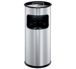 Corbeille à papier METAL, avec cendrier, ronde