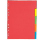 Intercalaires en carton, A4, 5 touches, 5 couleurs