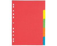 Intercalaires en carton, A4, 5 touches, 5 couleurs